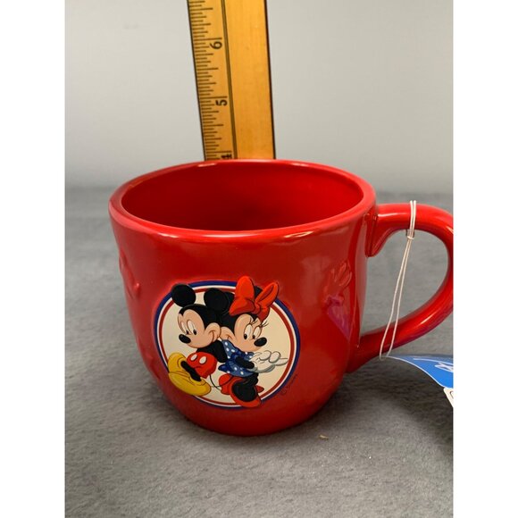 Disney Hallmark Mickey & Minnie Mouse Red Ceramic Mug Dishwasher & Microwave Saf - Picture 6 of 9